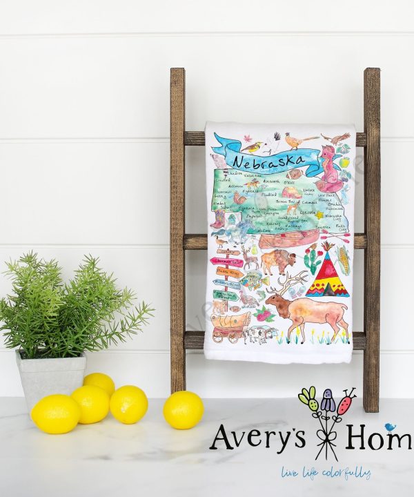 Nebraska State Map  Flour Sack Dish Towel Discount Release Dates