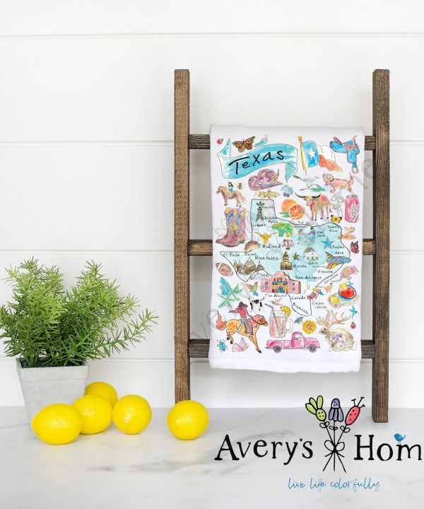 Texas State Map Flour Sack Dish Towel Big Discount Online