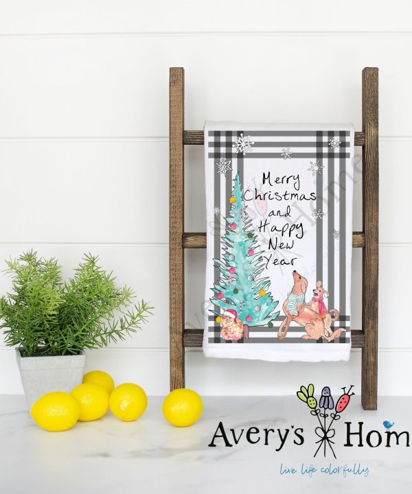 Wishing You a Merry Christmas Holiday Flour Sack Dish Towel Amazon For Sale