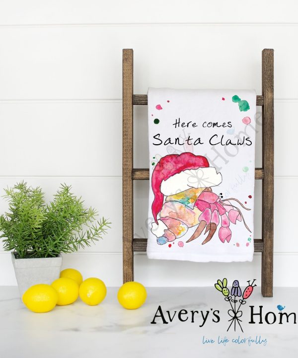 Santa Claws Beach Christmas Holiday Flour Sack Dish Towel Cheap Pick A Best