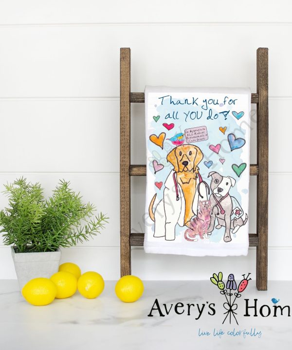 Thank You for All You Do Medical Personnel Flour Sack Dish Towel With Paypal For Sale