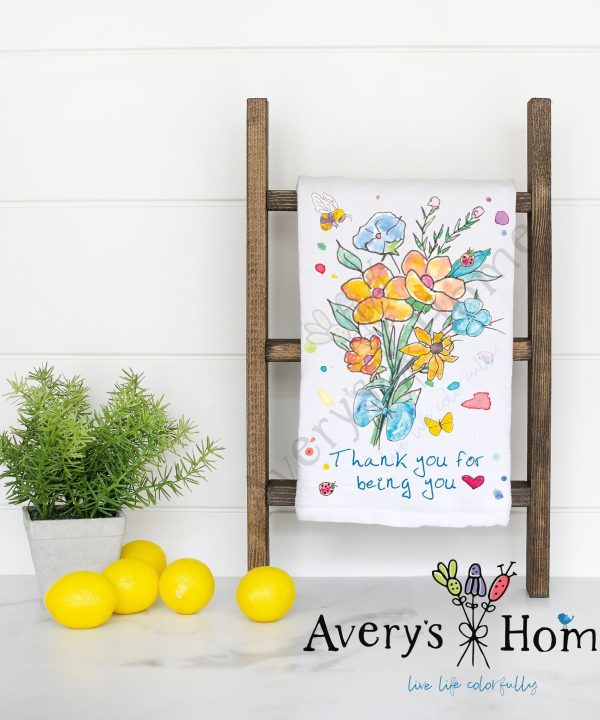 Thank You for Being You Bouquet Friendship Flour Sack Dish Towel Wholesale Pice Cheap Pice