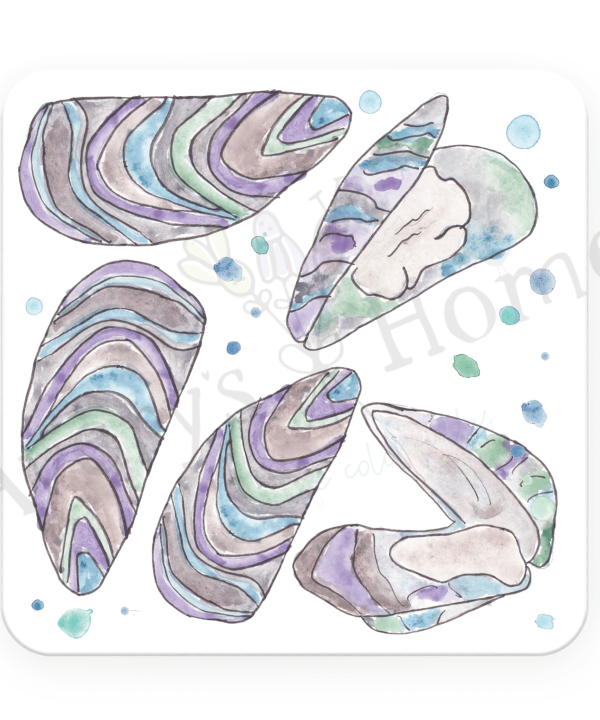 Mussels Absorbent Stone Coaster (Sold as set of 12) Cheap Sale Manchester