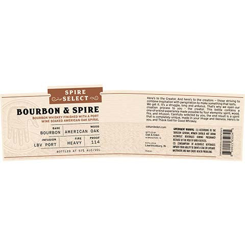 Oak & Eden Spire Select Bourbon & Spire Bourbon Whiskey Finishline Cheap Online
