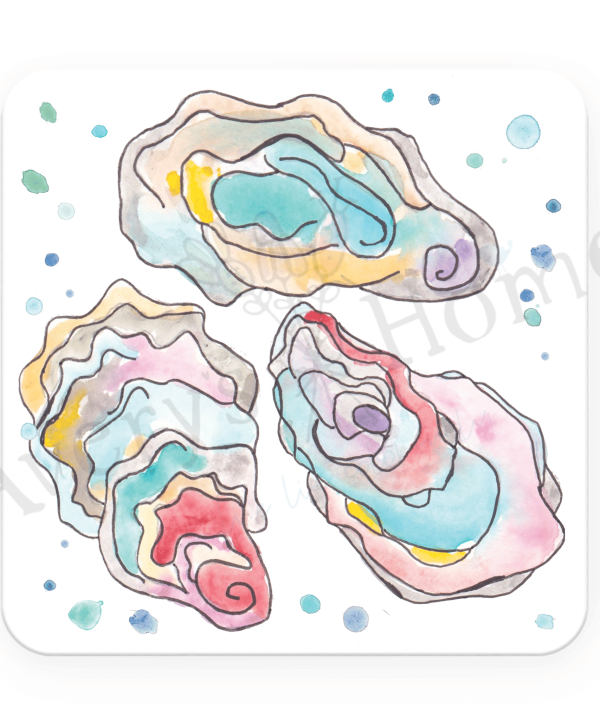 Oysters Absorbent Stone Coaster (Sold as set of 12) Quality Original