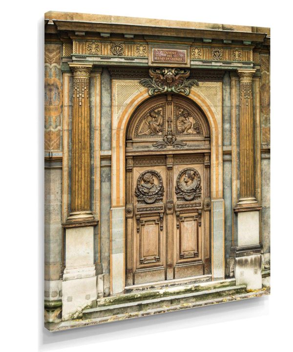 Old Wooden Door With Carvings in Paris, France Clearance Amazing Pice