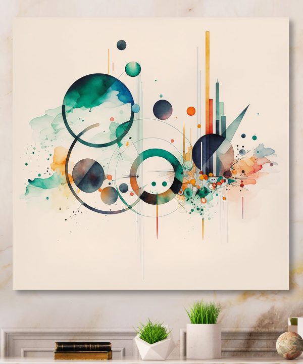 Multi-Color Watercolor Geometric Art II Online Online Free Shipping