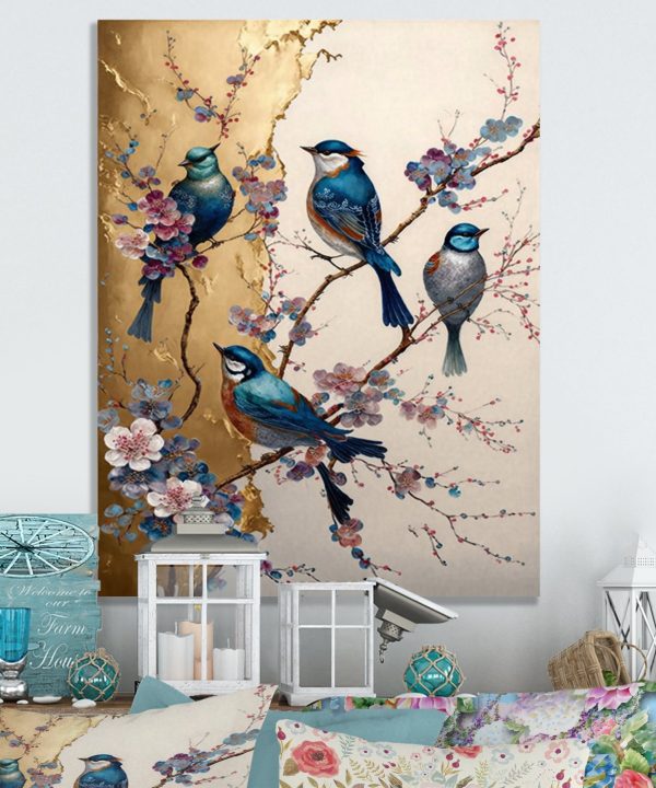 Multicolor Birds On Plum Blossoms Tree II How Much For Sale