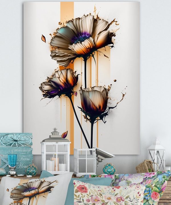 Orange Daisy Flower On Abstract Fusion I Cheap Pice Low Shipping Fee