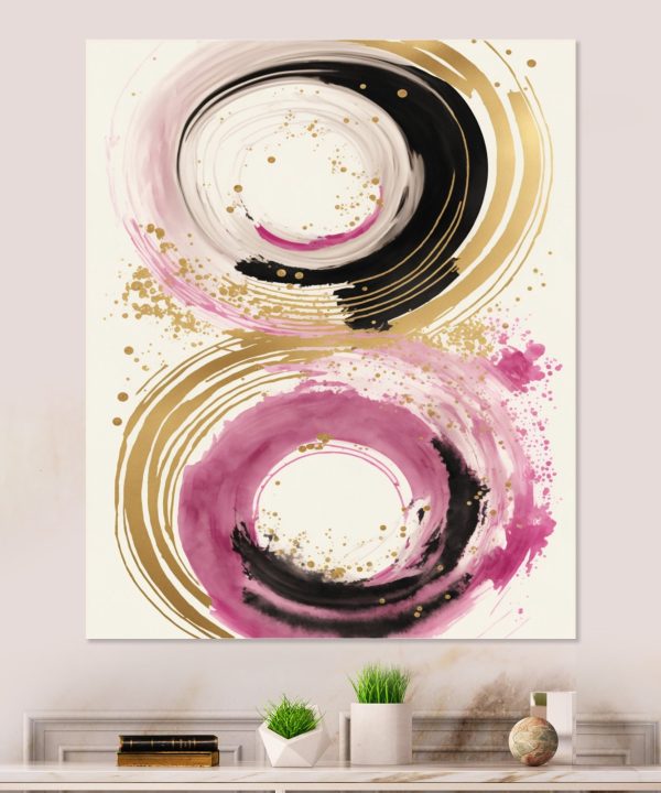 Pink And Gold Curves I Classic