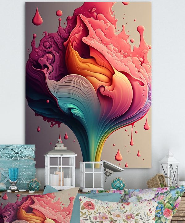 Multicolor Liquid Ink Tulip Flowers I With Paypal For Sale