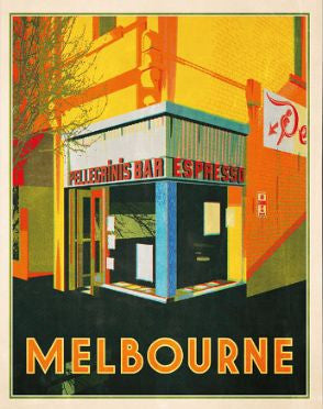 Pellegrini Cafe, Bourke St., Melbourne Art Print Pre Order