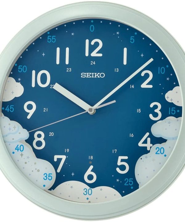 Seiko Clock Blue Dial Round Wall Clock QHA010Z Cheap Outlet Store