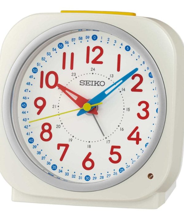 Seiko Clock White Dial Daily Alarm Clock QHE200W Clearance 100% Original