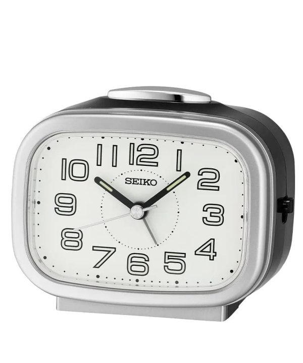 Seiko Alarm Clock White Dial Silver Case QHK060S Clearance With Mastercard
