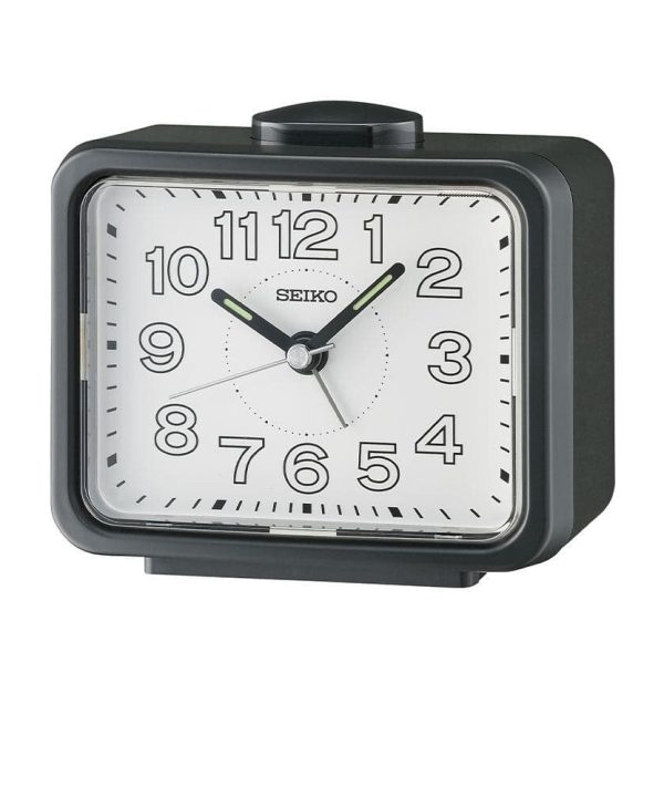 Seiko Alarm Clock White Dial Black Case QHK061K Clearance Clearance Store