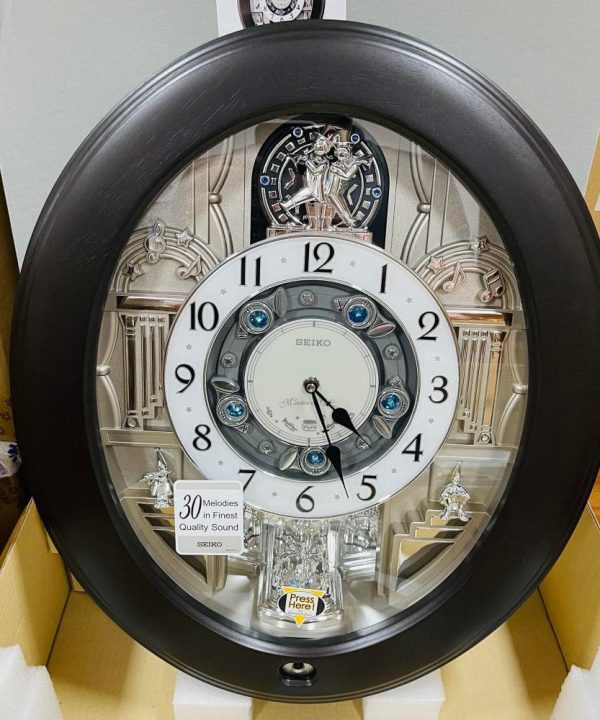 Seiko Melodies In Motion Brown Wall Clock QXM389NR Discounts Cheap Pice