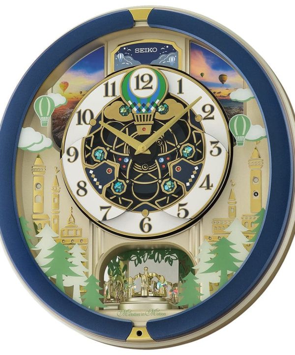 Seiko Melodies In Motion Blue Case Wall Clock QXM398L Cheapest Pice Sale Online