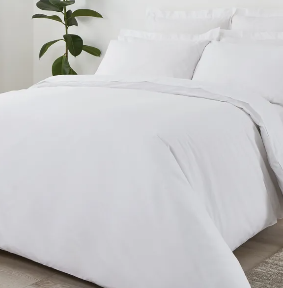 Atlantic Linen Plain Dyed Duvet Set - White Sale Best Sale