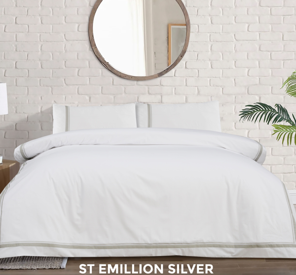 Atlantic Linen Duvet Set - St Emillion Silver Cheap Sale The Cheapest