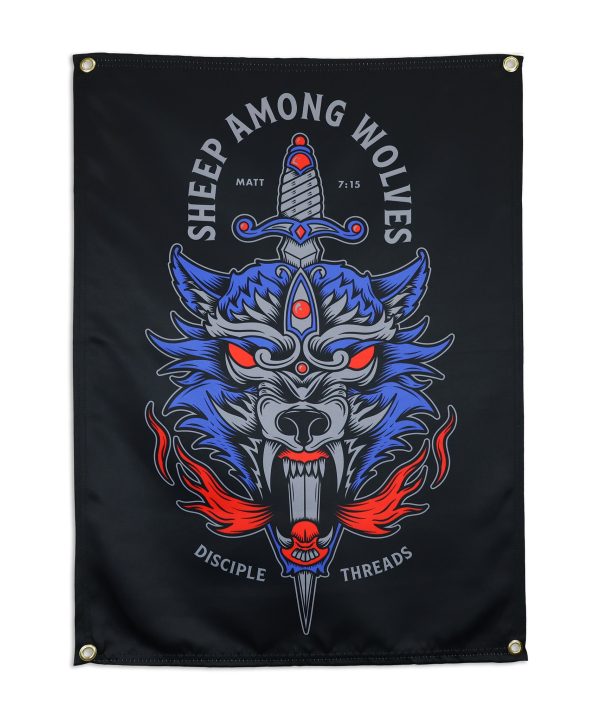 Sheep Among Wolves Wall Flag Outlet Clearance