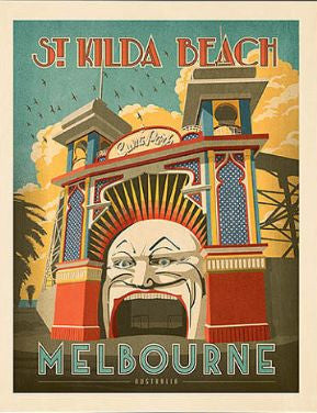 Luna Park, St Kilda Beach Art Print Pictures Cheap Online