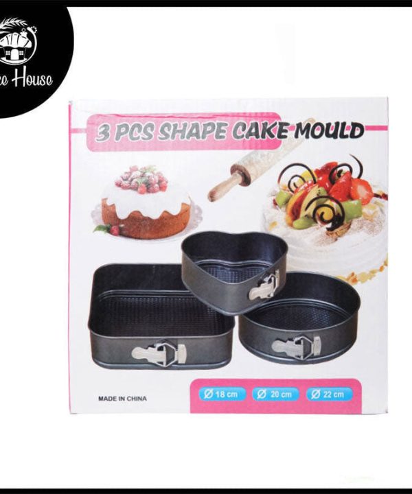 3 Shapes Cake Mold Non Stick Removable Base 18, 20 & 22 cm Best Place For Sale