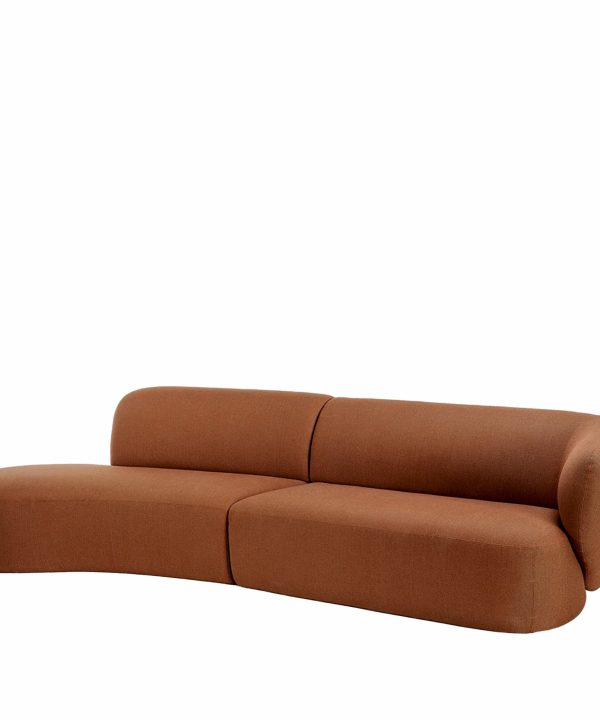 Swell Left Hand Chaise Sofa - Novatex Terracotta For Sale For Sale