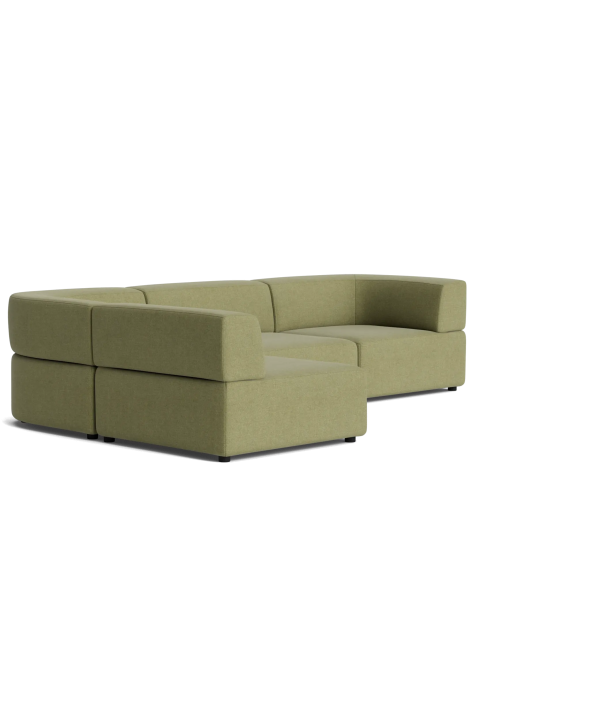 Stretch 4 Seater Open Chaise Sofa - Fossil Eucalyptus Free Shipping For Cheap