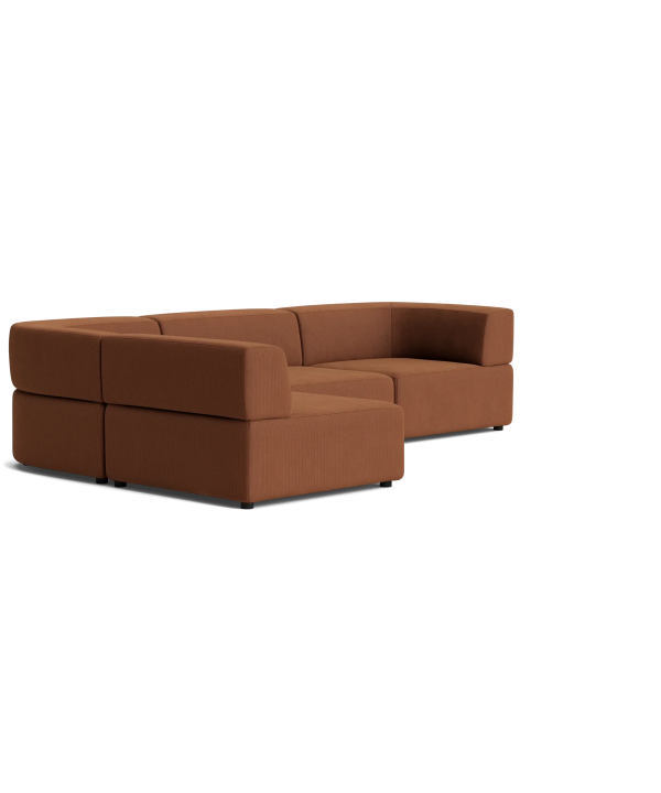 Stretch 4 Seater Open Chaise Sofa - Corduroy Cocoa Best Place To Buy Online