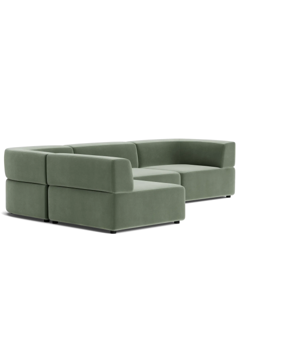 Stretch 4 Seater Open Chaise Sofa - Opal Ocean Outlet Marketable