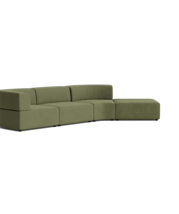 Stretch Open Angled Sofa - Corduroy Forest Discount Cheap