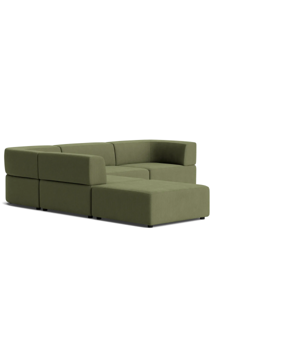 Stretch Open Corner Sofa - Corduroy Forest Free Shipping Fashionable