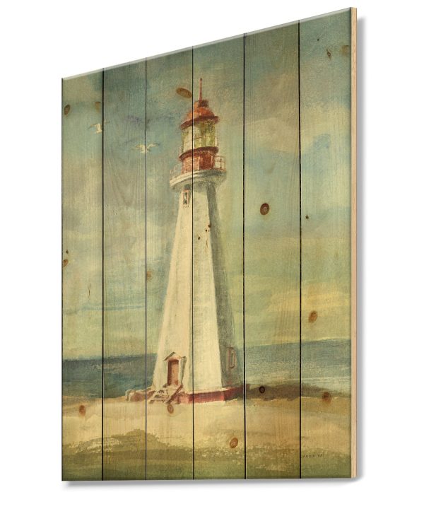 Nautical Lighthouse III - Nautical & Beach Print on Natural Pine Wood - 15x20 Cheap Sale Big Sale