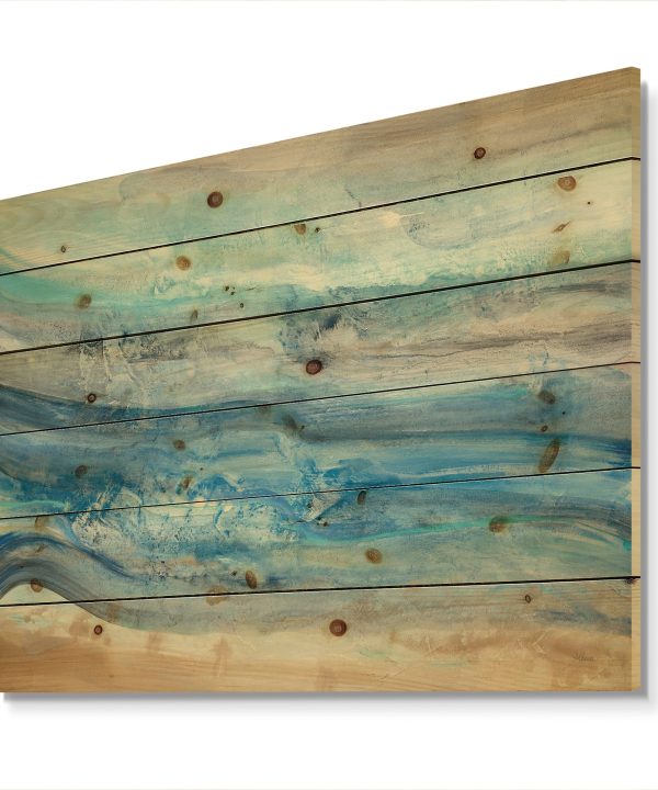 Ocean Mineral Waves - Nautical & Coastal Print on Natural Pine Wood - 20x15 Limited Edition Cheap Pice