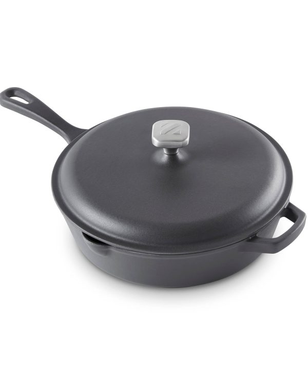 4.5 Qt. Nonstick Cast Iron Deep Skillet with Lid Cheap
