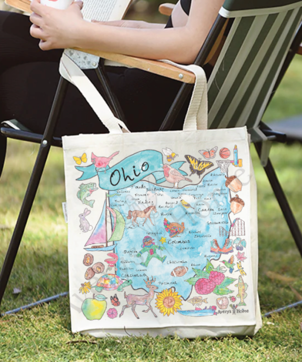 Ohio State Map Organic Mountain Souvenir Beach Tote Bag In China Cheap Online
