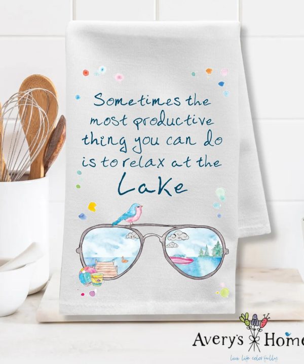 Relax At the Lake Customizable Flour Sack Dish Towel Cheap Outlet Locations