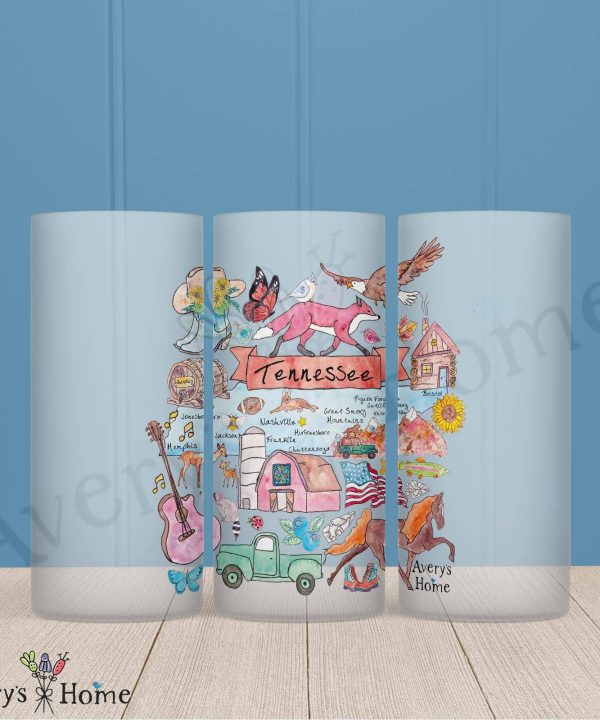 Tennessee State Map Frosted Drinking Glass Dishwasher Safe Discount 2025
