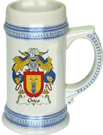 Chico Coat of Arms Stein / Family Crest Tankard Mug Manchester For Sale