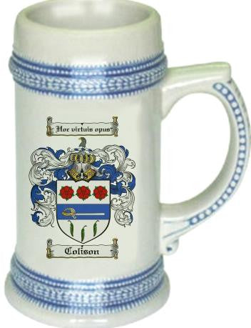 Colison Coat of Arms Stein / Family Crest Tankard Mug Cheap Genuine