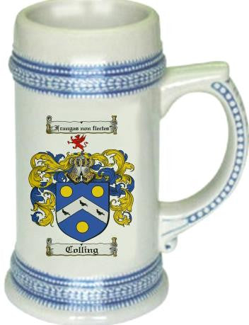 Colling Coat of Arms Stein / Family Crest Tankard Mug Cheap Sale Enjoy