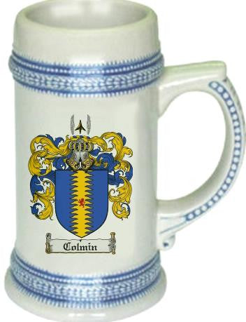 Colmin Coat of Arms Stein / Family Crest Tankard Mug Discount View