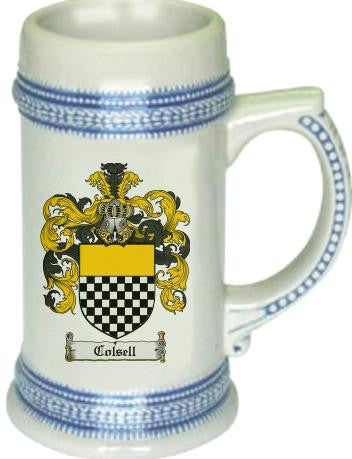 Colsell Coat of Arms Stein / Family Crest Tankard Mug Cheap Sale View