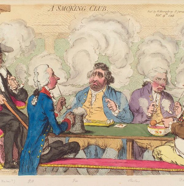 'A smoking club' Portrait Print Discount Inexpensive