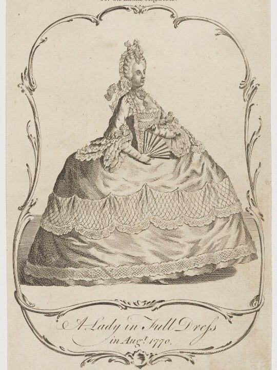 'A Lady in Full Dress in Augt. 1770' Portrait Print Discount Pay With Paypal
