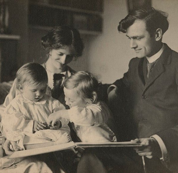 Sylvia Lynd; Robert Lynd and their two daughters Portrait Print Buy Cheap Low Cost