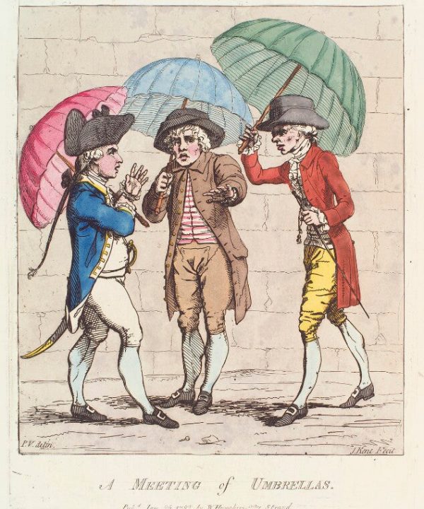 'A meeting of umbrellas' Portrait Print Outlet Order