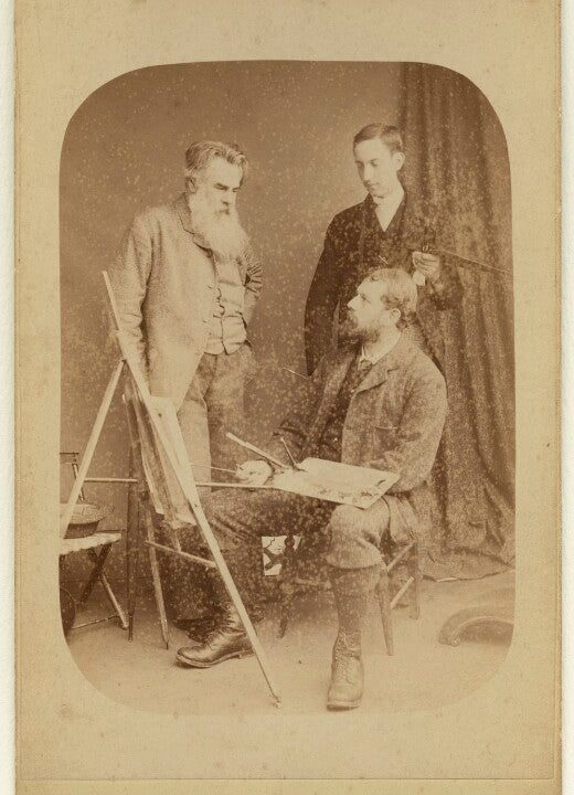 Thomas Woolner with two unknown men Portrait Print Collections For Sale