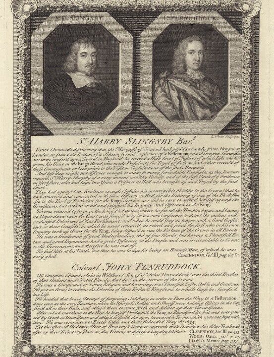 Sir Henry Slingsby, Bt and John Penruddock Portrait Print Free Shipping Nicekicks